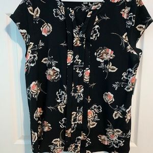 black floral shirt